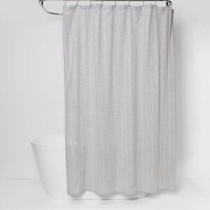 Threshold Gray Striped Shower Curtain